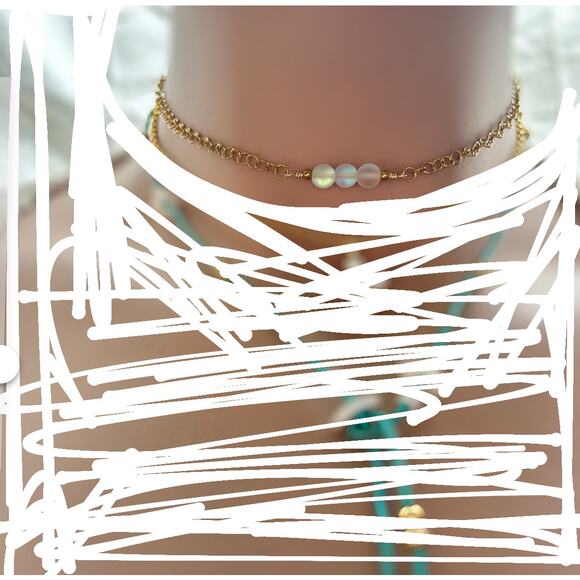 Gold plated handmade mermaid adjustable choker necklace non-tarnish - Picture 2 of 4